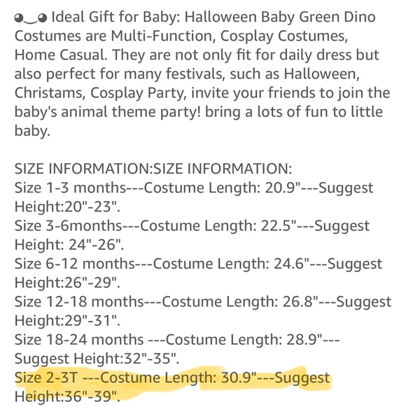 Brand new 2 to 3t dinosaur costume - Picture 4 of 8